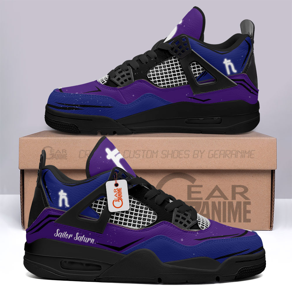 Sailor Saturn Retro 4 Leather Sneakers Custom Name MV1304