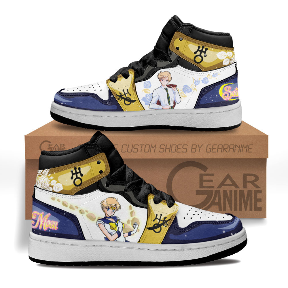 Sailor Uranus Custom Anime Kids High-Top Leather Sneakers