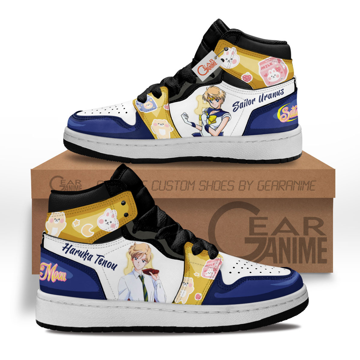 Sailor Uranus Custom Anime Kids High-Top Leather Sneakers