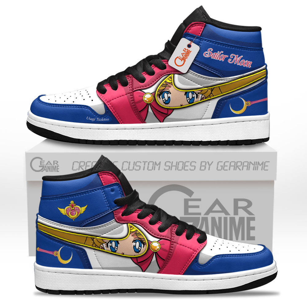 Sailor Usagi Custom Anime High-Top Leather Sneakers