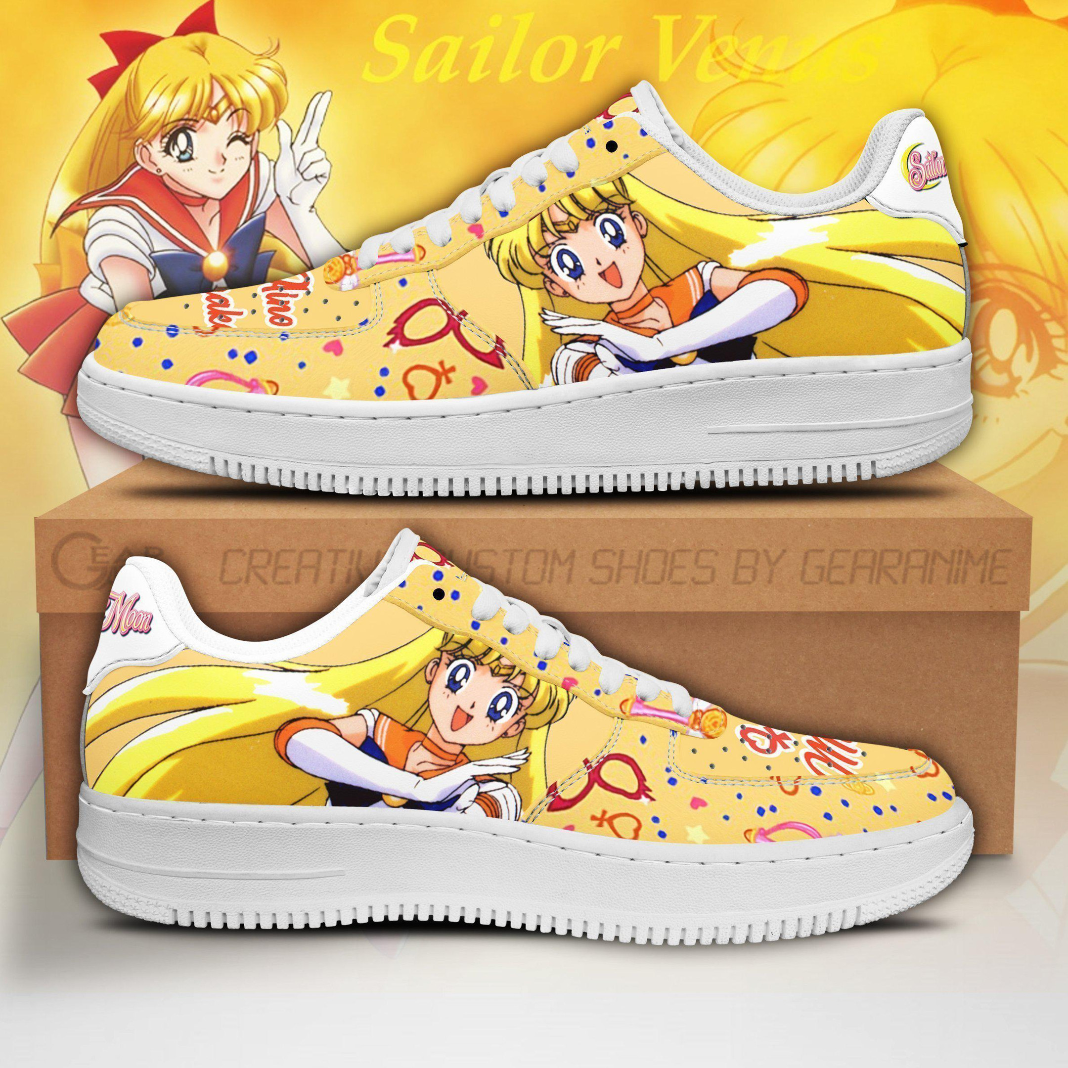 Sailor Venus Custom Anime Low-Top Leather Sneakers