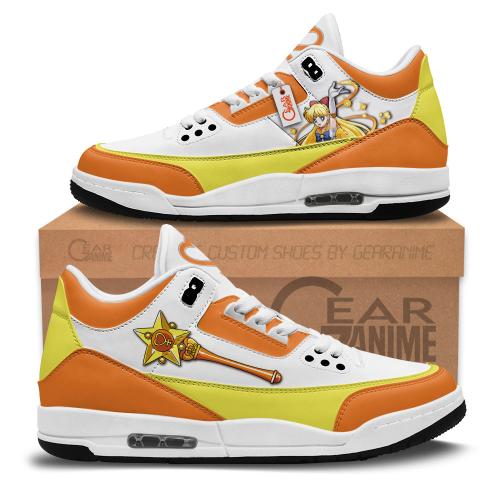 Sailor Venus Custom Anime Retro 3 Leather Sneakers