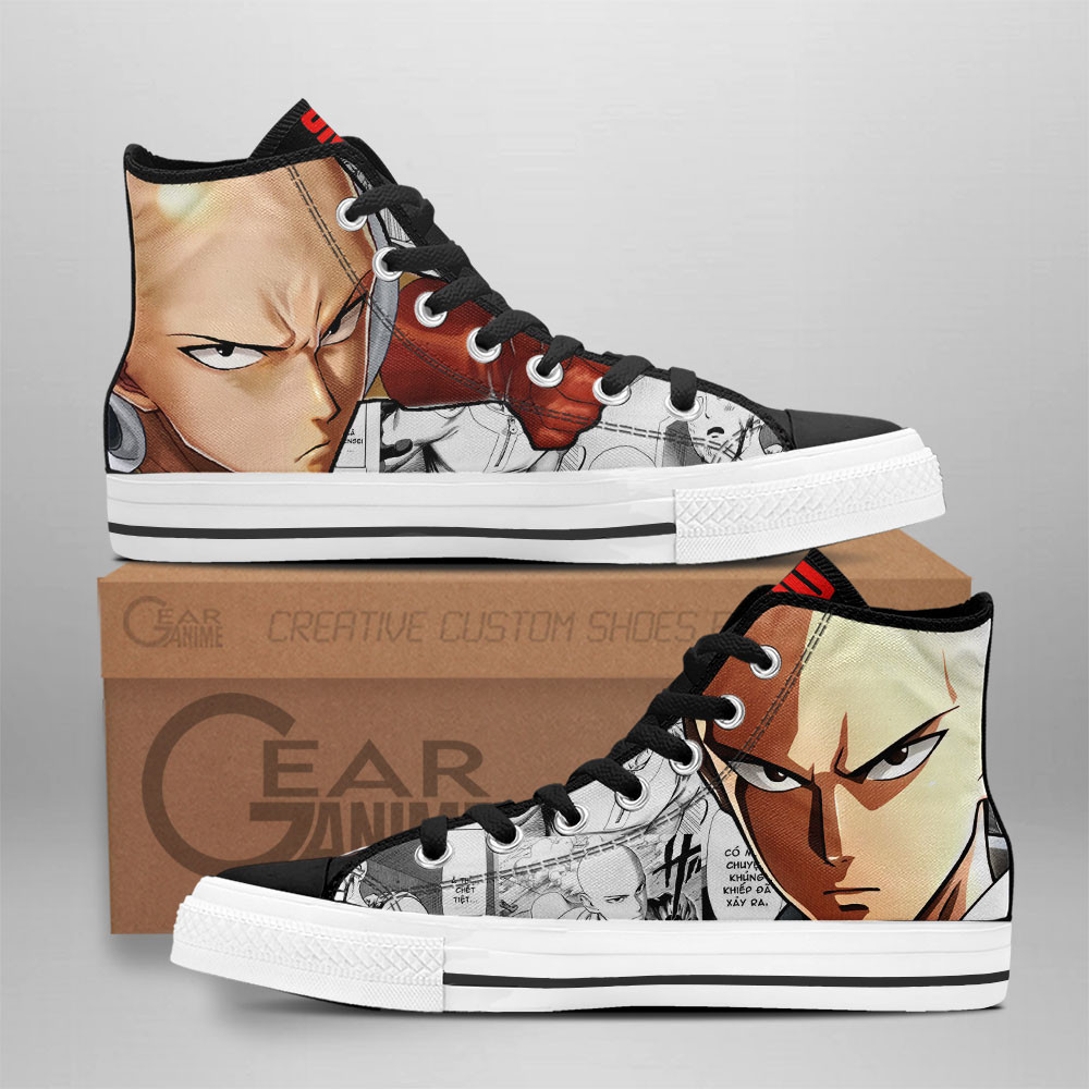 Saitama Custom Anime High-Top Canvas Shoes OPM Shoes