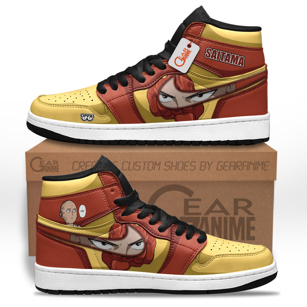 Saitama High-Top Leather Sneakers Custom Name