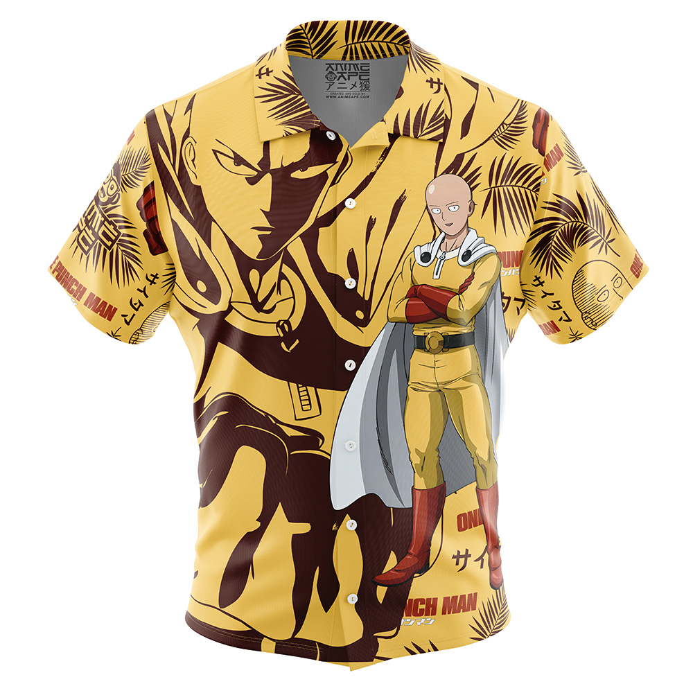 Saitama One Punch Man Button Up Hawaiian Shirt