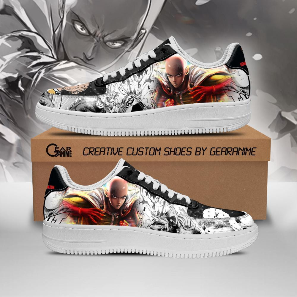 Saitama OPM Custom Anime Low-Top Leather Sneakers