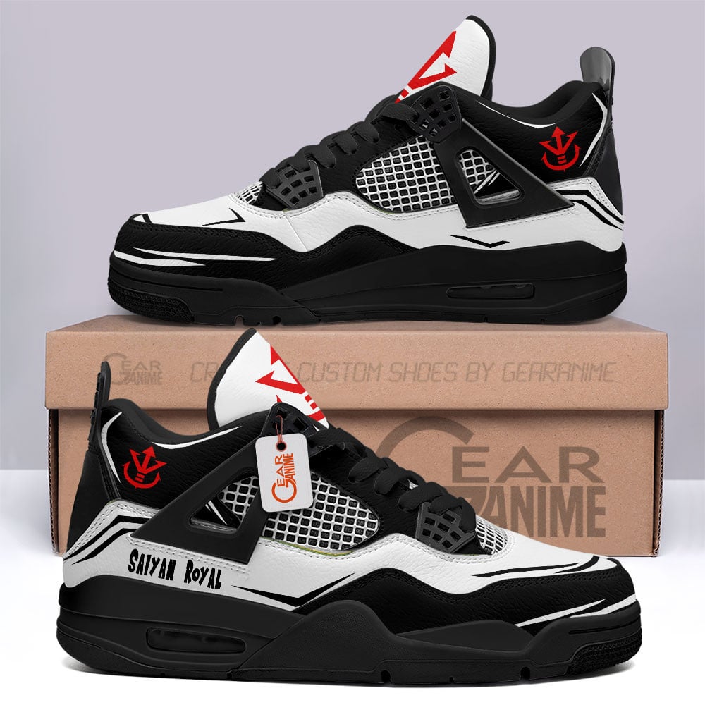 Saiyan Royal Retro 4 Leather Sneakers Custom Name