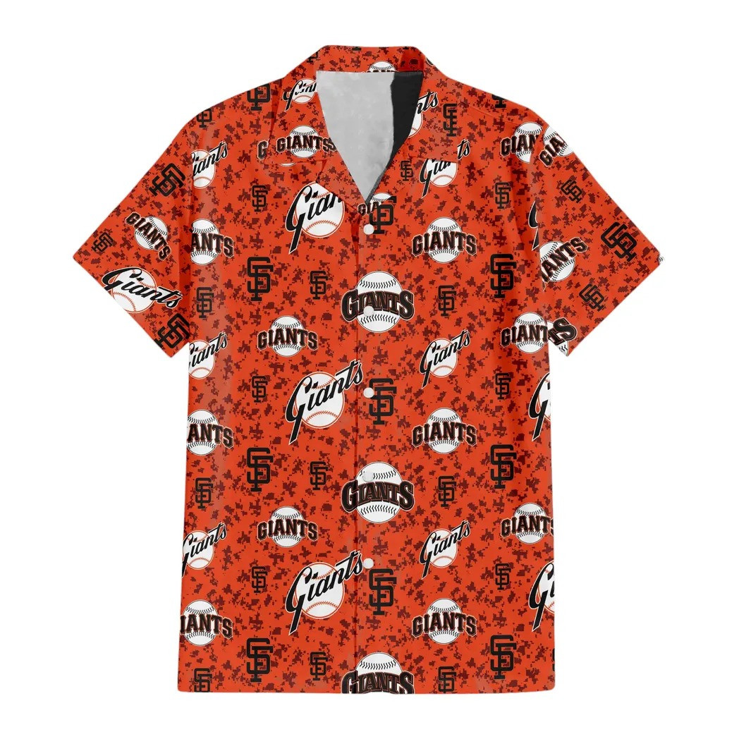 San Francisco Giants All-Over Logo Hawaiian Shirt MLB Apparel Gift For Sports Lovers