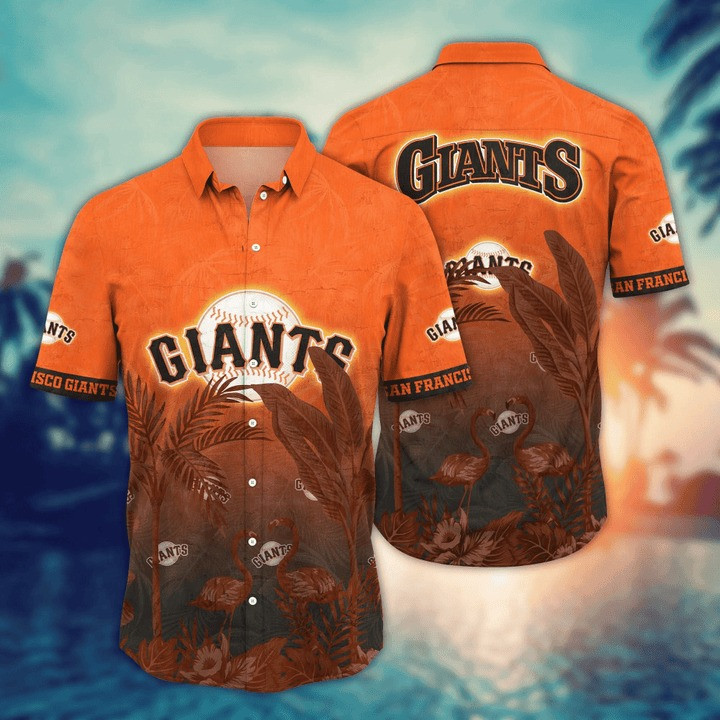 San Francisco Giants Sunset Flamingo Hawaiian Shirt MLB Apparel Gift For Baseball Lovers