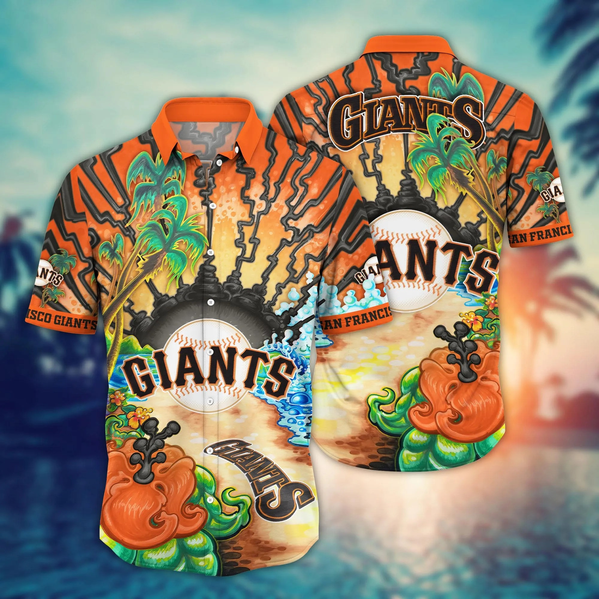 San Francisco Giants Sunset Wave Hawaiian Shirt Game Day Apparel Gifts For Coworkers