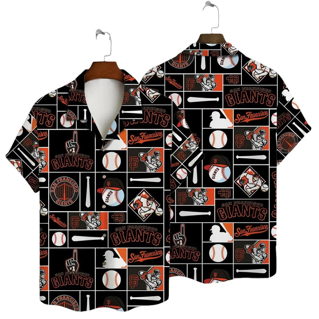 San Francisco Giants Vintage Baseball Patch Hawaiian Shirt MLB Outfit Gift For Him