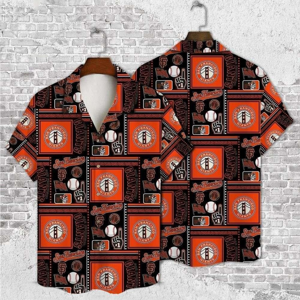 San Francisco Giants Vintage Grid Hawaiian Shirt Baseball Game Outfit Gift For Husband