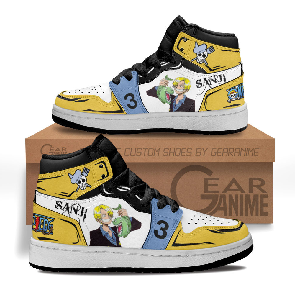 Sanji Custom Anime Kids High-Top Leather Sneakers