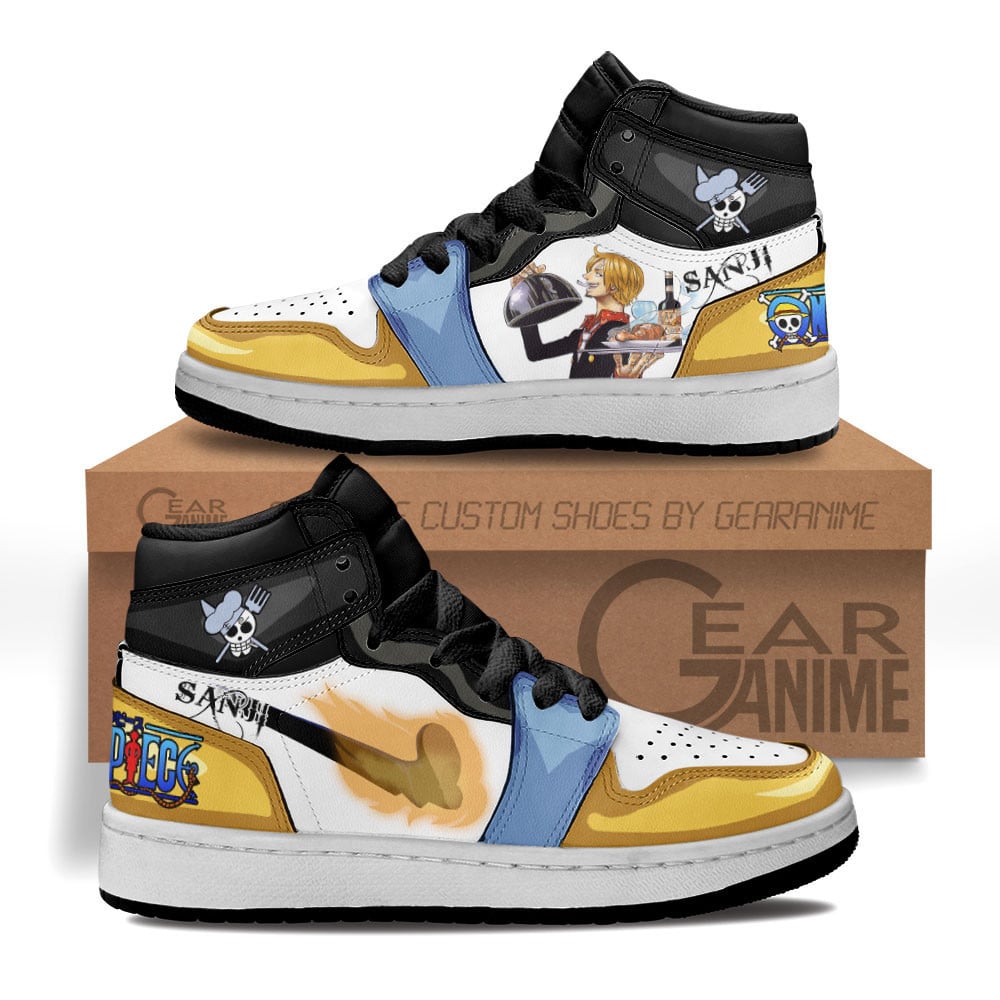 Sanji Custom Anime Kids High-Top Leather Sneakers