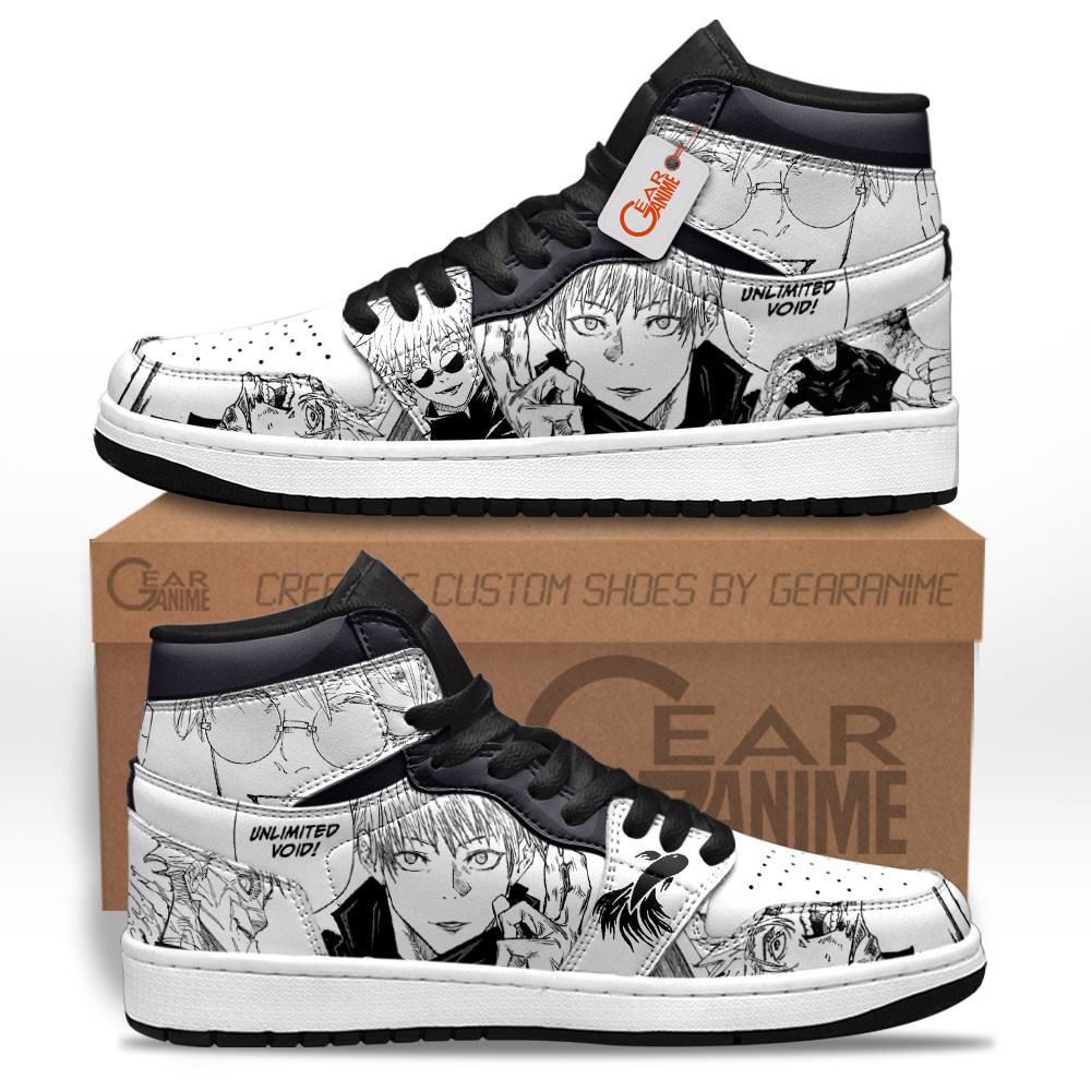 Satoru Gojo Custom Anime High-Top Leather Sneakers Mixed Manga