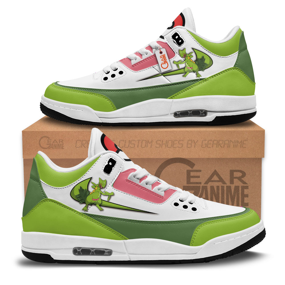 Sceptile Custom Anime Retro 3 Leather Sneakers