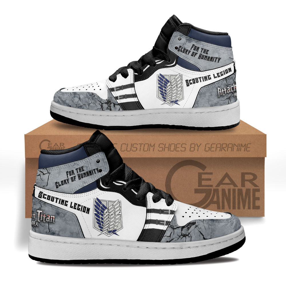 Scouting Legion Custom Anime Kids High-Top Leather Sneakers