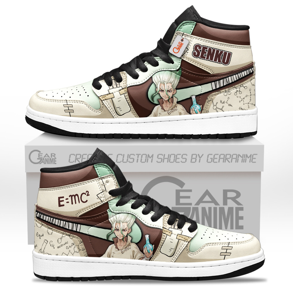 Senku Ishigami High-Top Leather Sneakers Custom Name