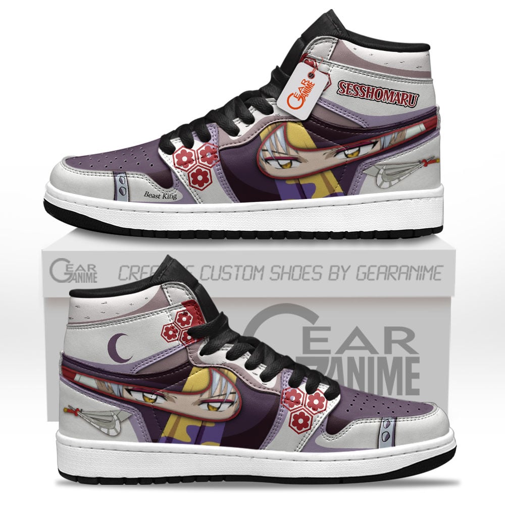 Sesshomaru Custom Anime High-Top Leather Sneakers