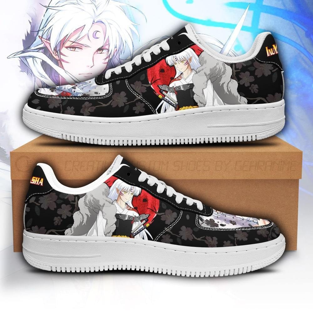 Sesshomaru Custom Anime Low-Top Leather Sneakers