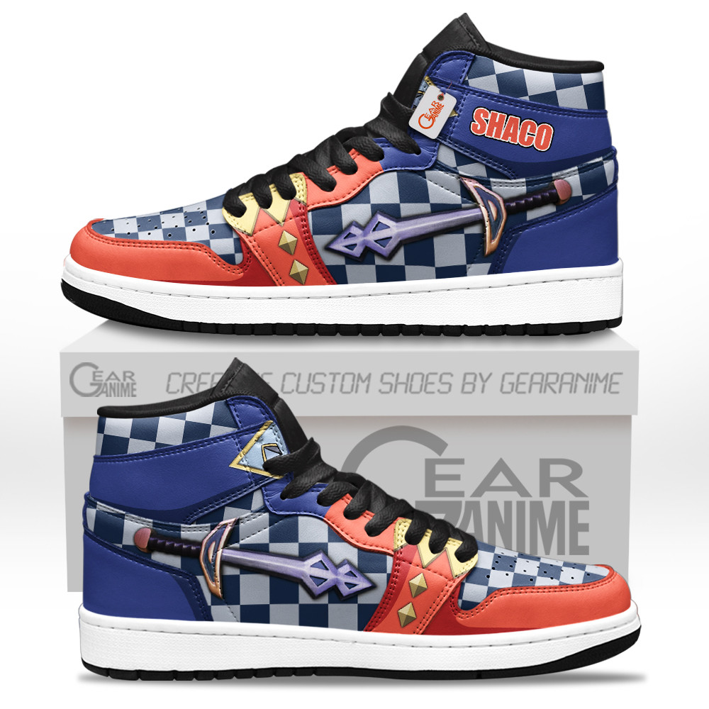 Shaco Custom Gaming High-Top Leather Sneakers Game LoL Esport Custom Name