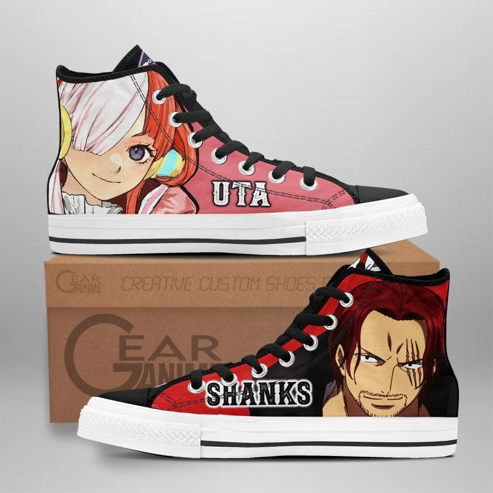 Shanks and Uta Custom Anime High-Top Canvas Shoes Film Red Edition