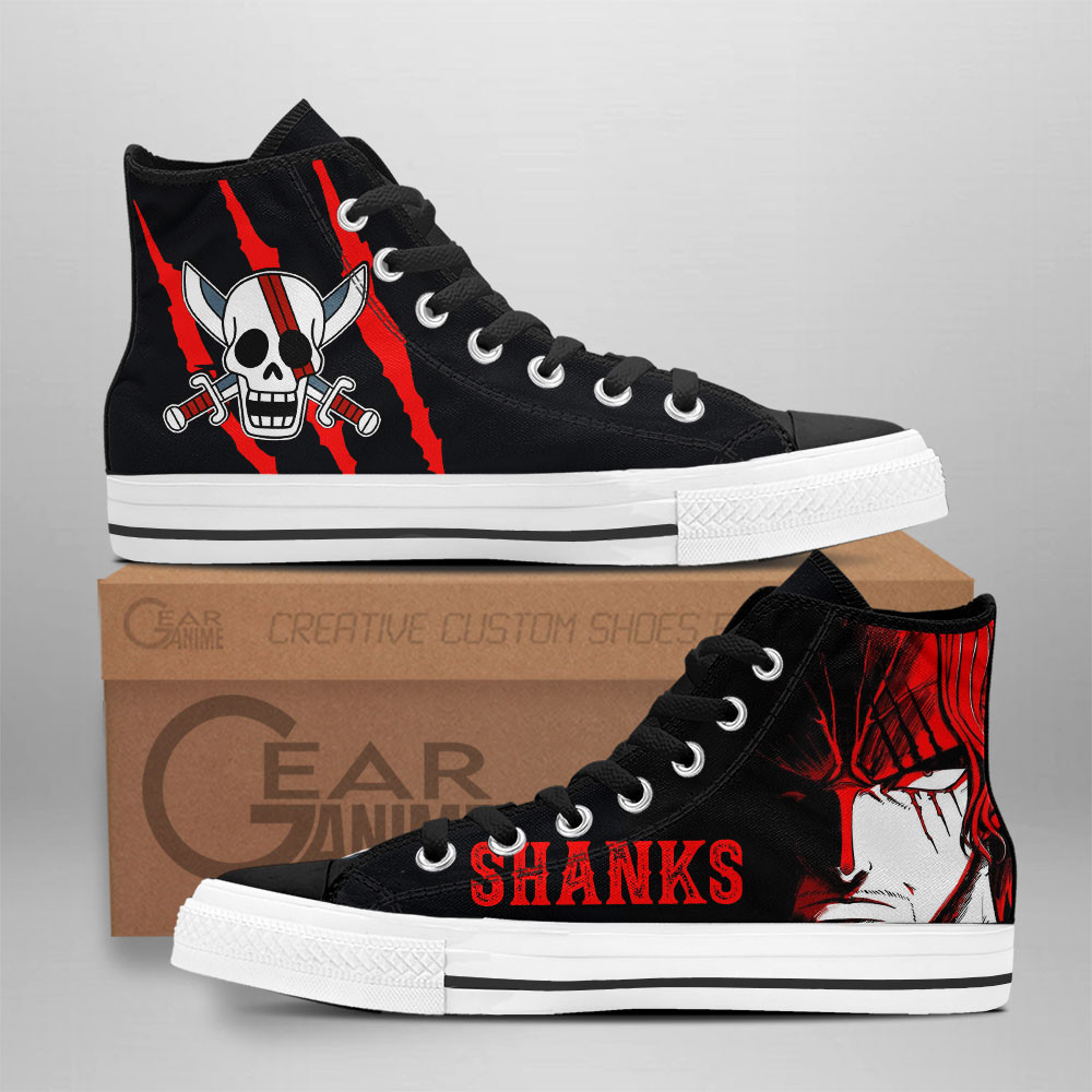 Shanks Custom Anime High-Top Canvas Shoes Film Red Edition
