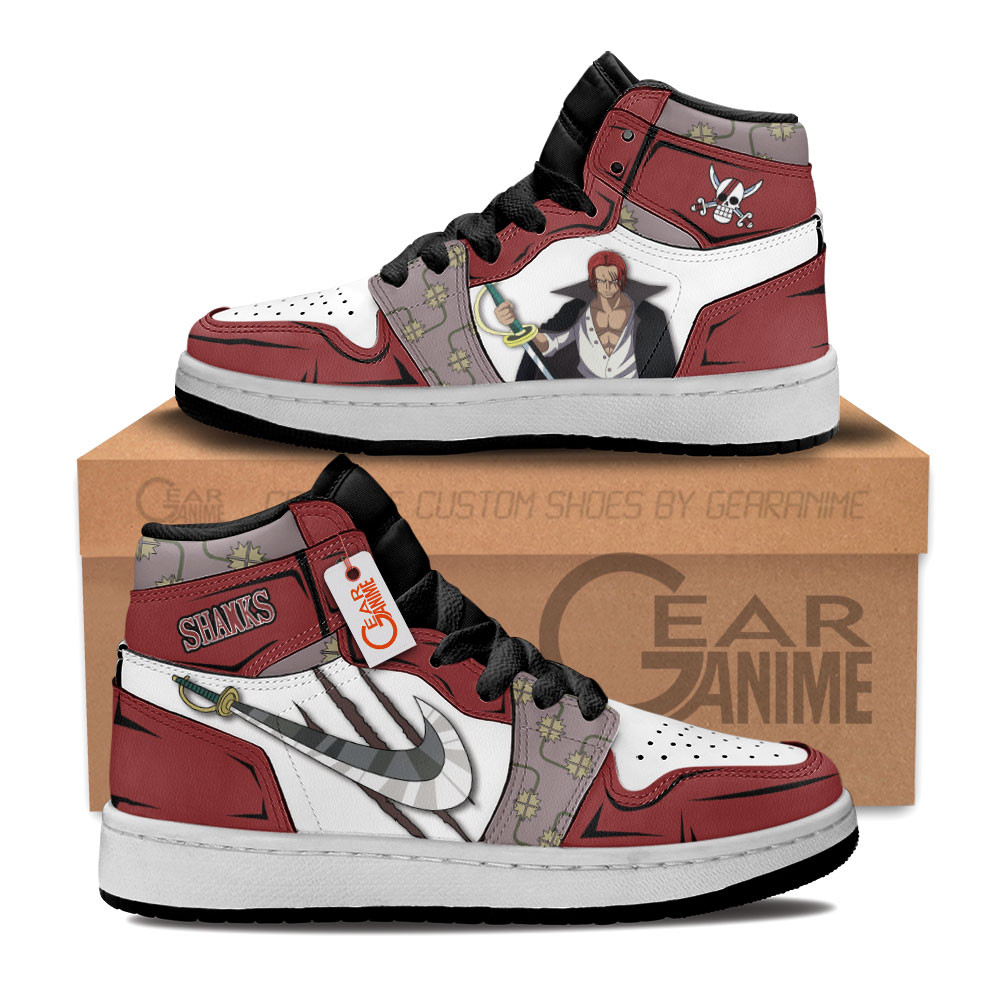 Shanks Custom Anime Kids High-Top Leather Sneakers Personalized