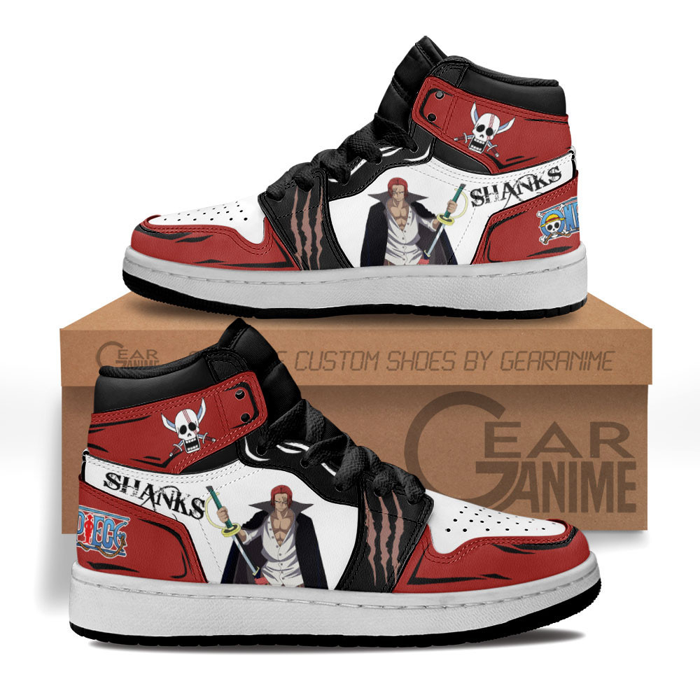 Shanks Custom Anime Kids High-Top Leather Sneakers