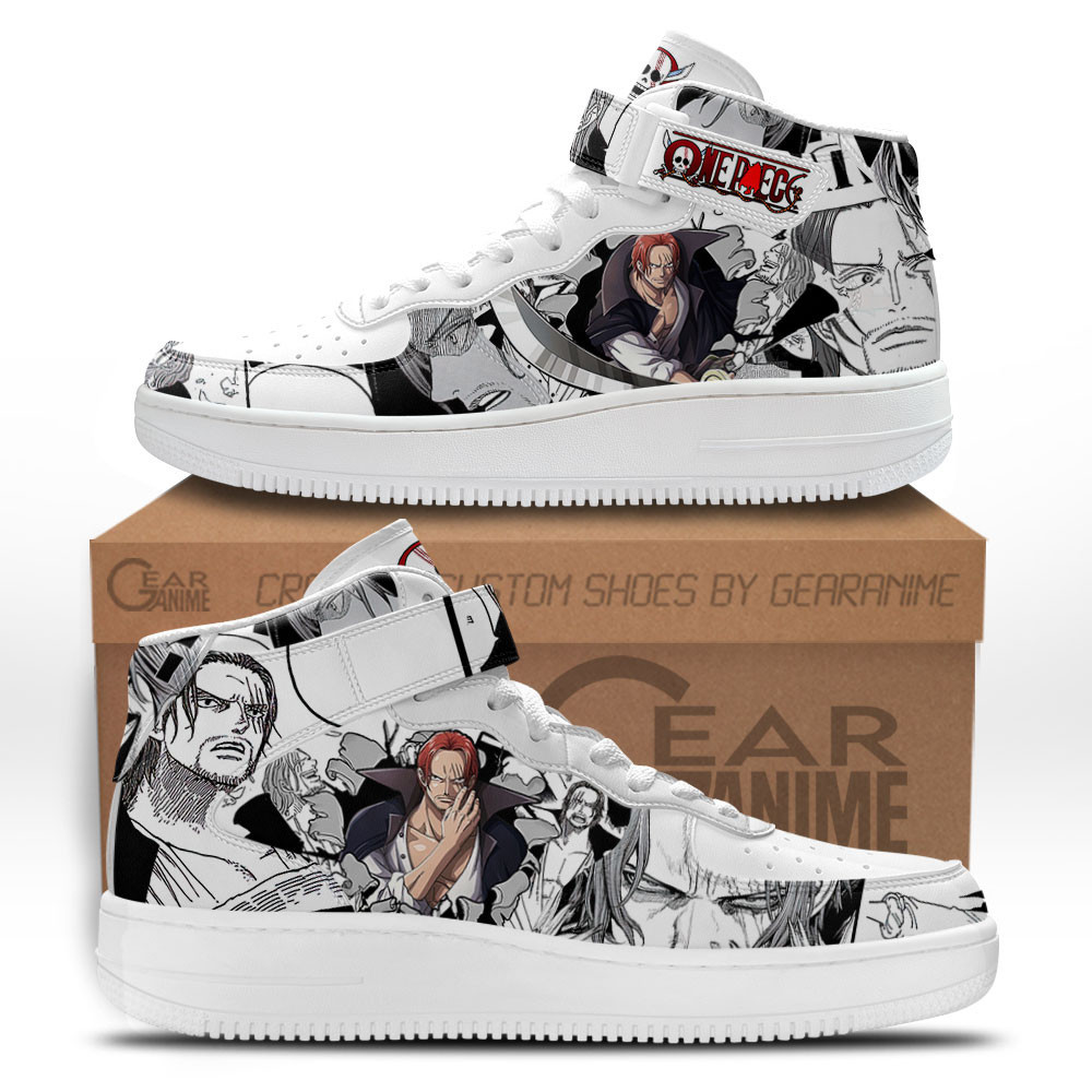 Shanks Custom Anime Mid-Top Leather Sneakers