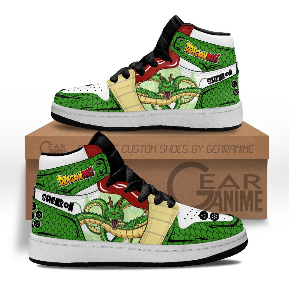 Shenron Custom Anime Kids High-Top Leather Sneakers