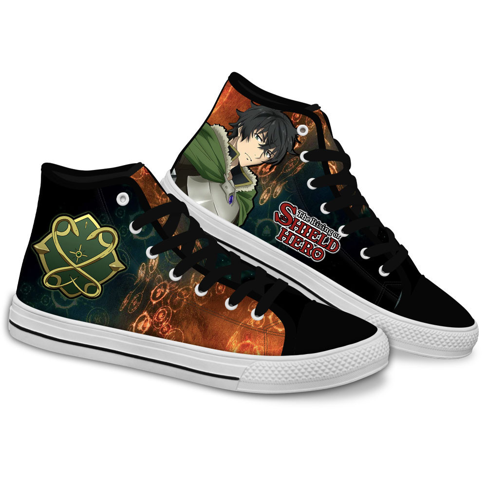 Shield Hero Naofumi Chimera Viper Shield Custom Anime High-Top Canvas Shoes
