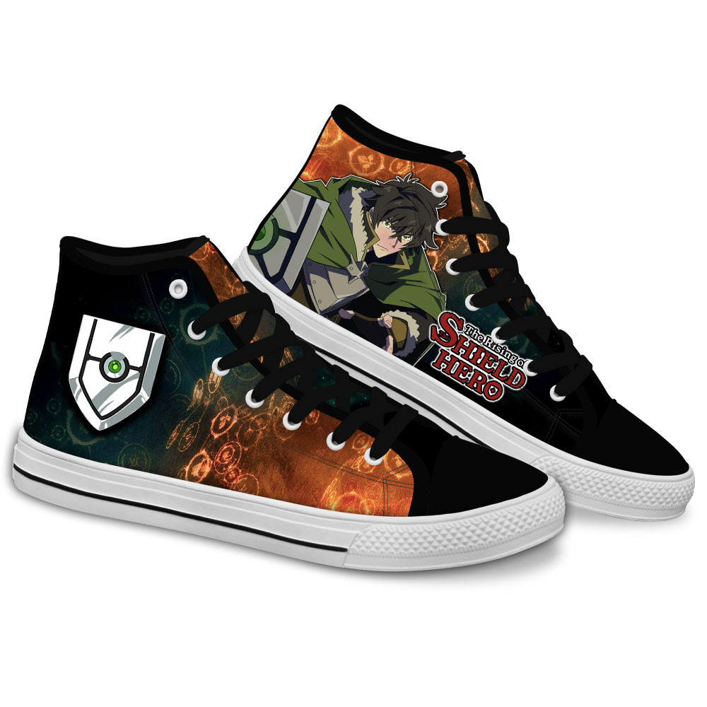 Shield Hero Naofumi Main Shield Custom Anime High-Top Canvas Shoes