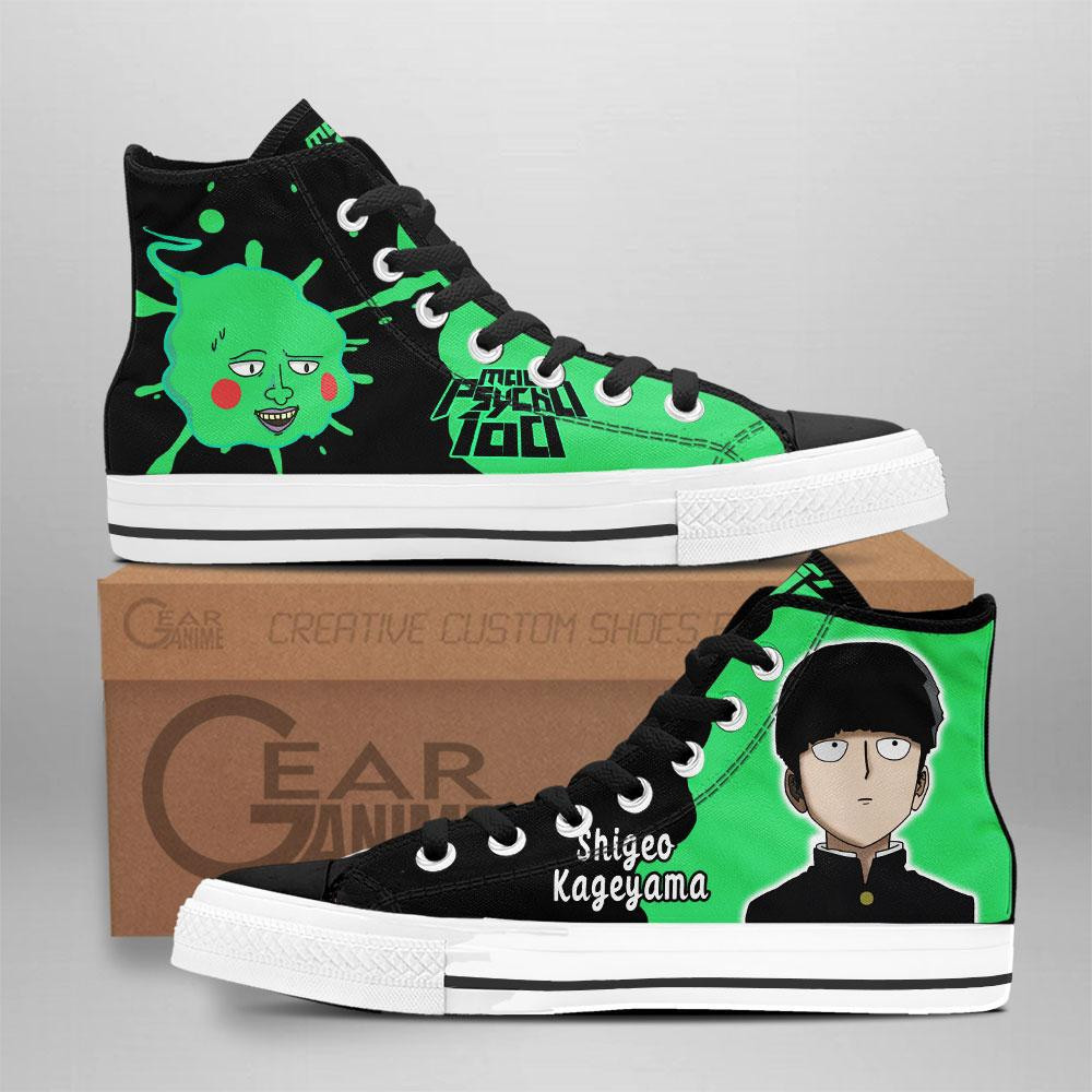 Shigeo Kageyama Custom Anime High-Top Canvas Shoes