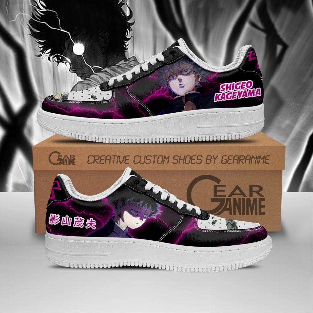 Shigeo Kageyama Custom Anime Low-Top Leather Sneakers