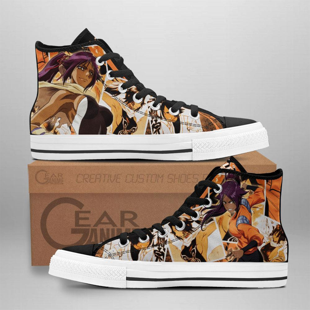 Shihouin Yoruichi Custom Anime High-Top Canvas Shoes TT0409