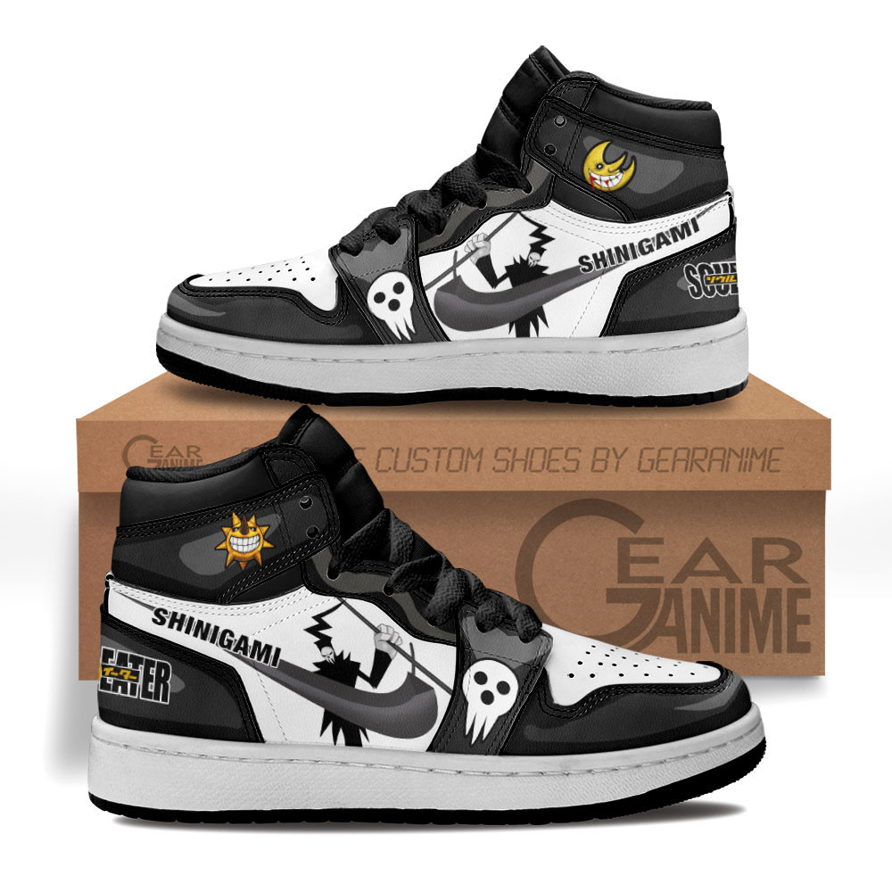 Shinigami Custom Anime Kids High-Top Leather Sneakers