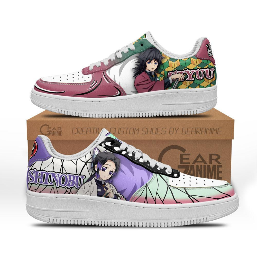 Shinobu and Giyuu Custom Anime Low-Top Leather Sneakers