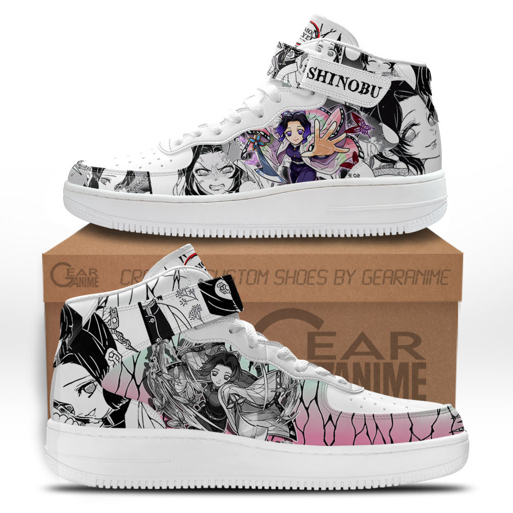 Shinobu Custom Anime Mid-Top Leather Sneakers