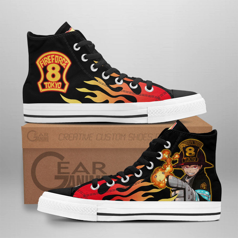 Shinra Kusakabe Custom Anime High-Top Canvas Shoes NTT090
