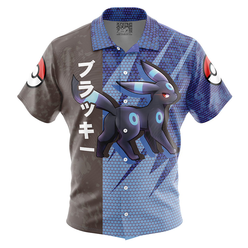 Shiny Umbreon Attack Pokemon Button Up Hawaiian Shirt