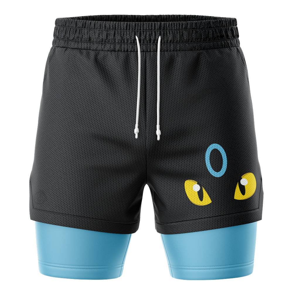 Shiny Umbreon Face Pokemon 2-in-1 Performance Shorts