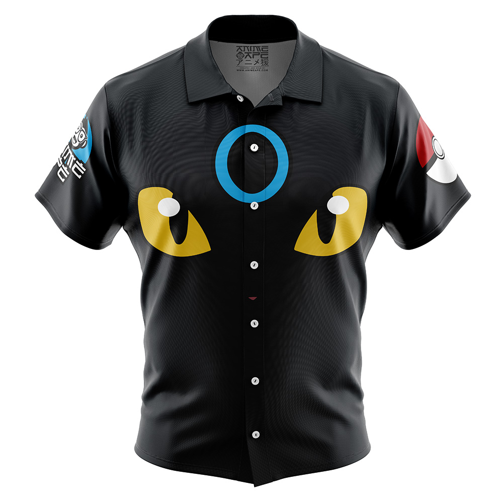 Shiny Umbreon Face Pokemon Button Up  Hawaiian Shirt