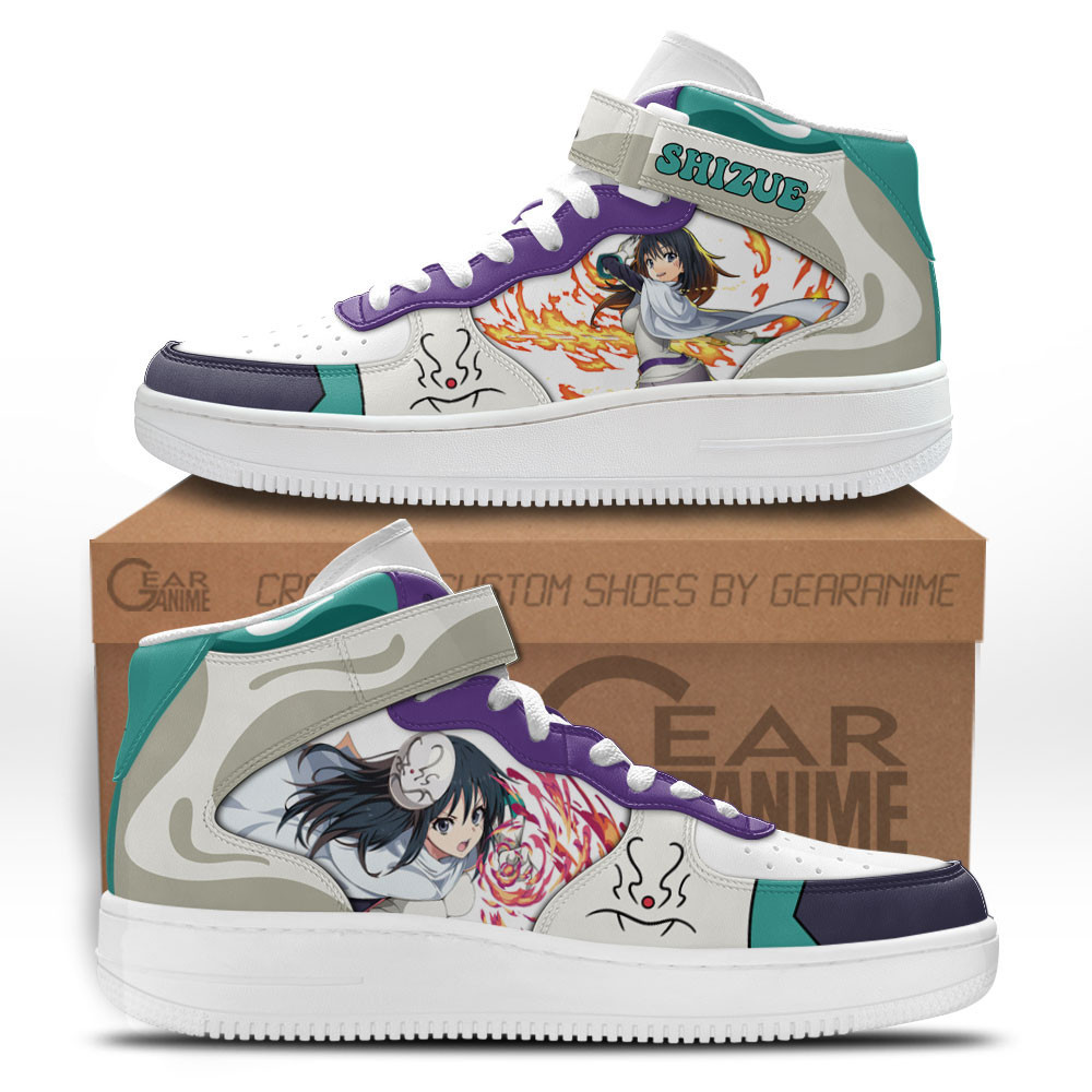 Shizue Izawa Custom Anime Mid-Top Leather Sneakers