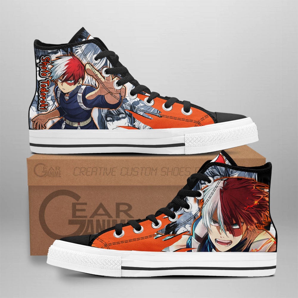 Shoto Todoroki Custom Anime High-Top Canvas Shoes NTT291