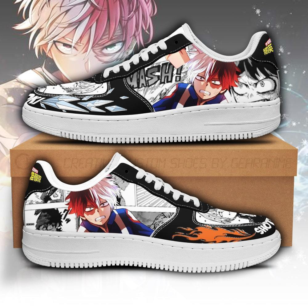 Shoto Todoroki Custom Anime Low-Top Leather Sneakers