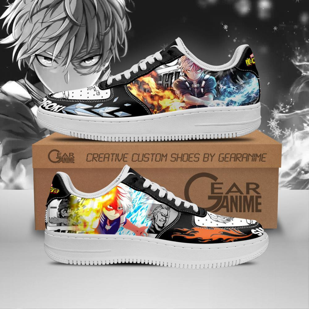 Shoto Todoroki Custom Anime Low-Top Leather Sneakers