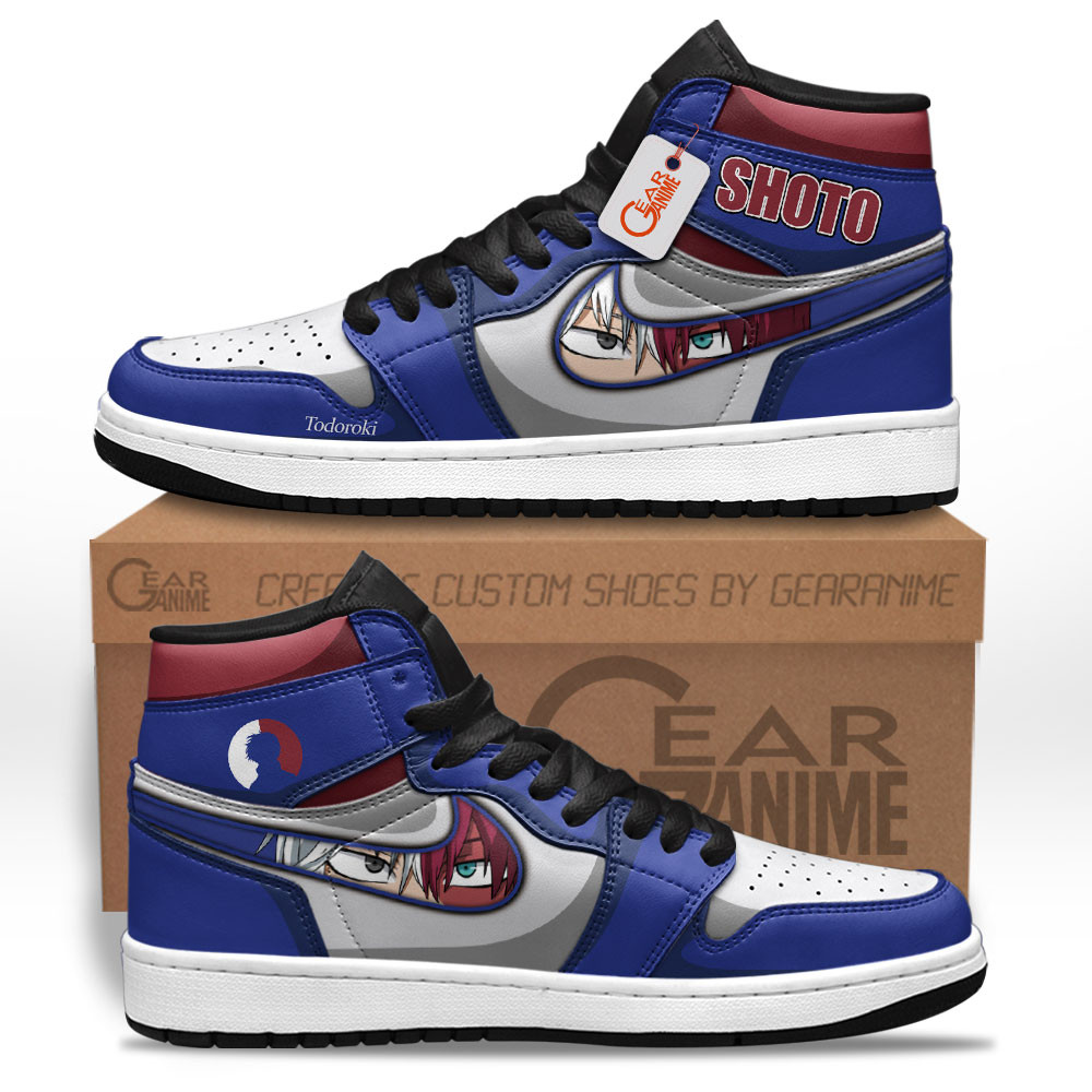 Shoto Todoroki High-Top Leather Sneakers Custom Name