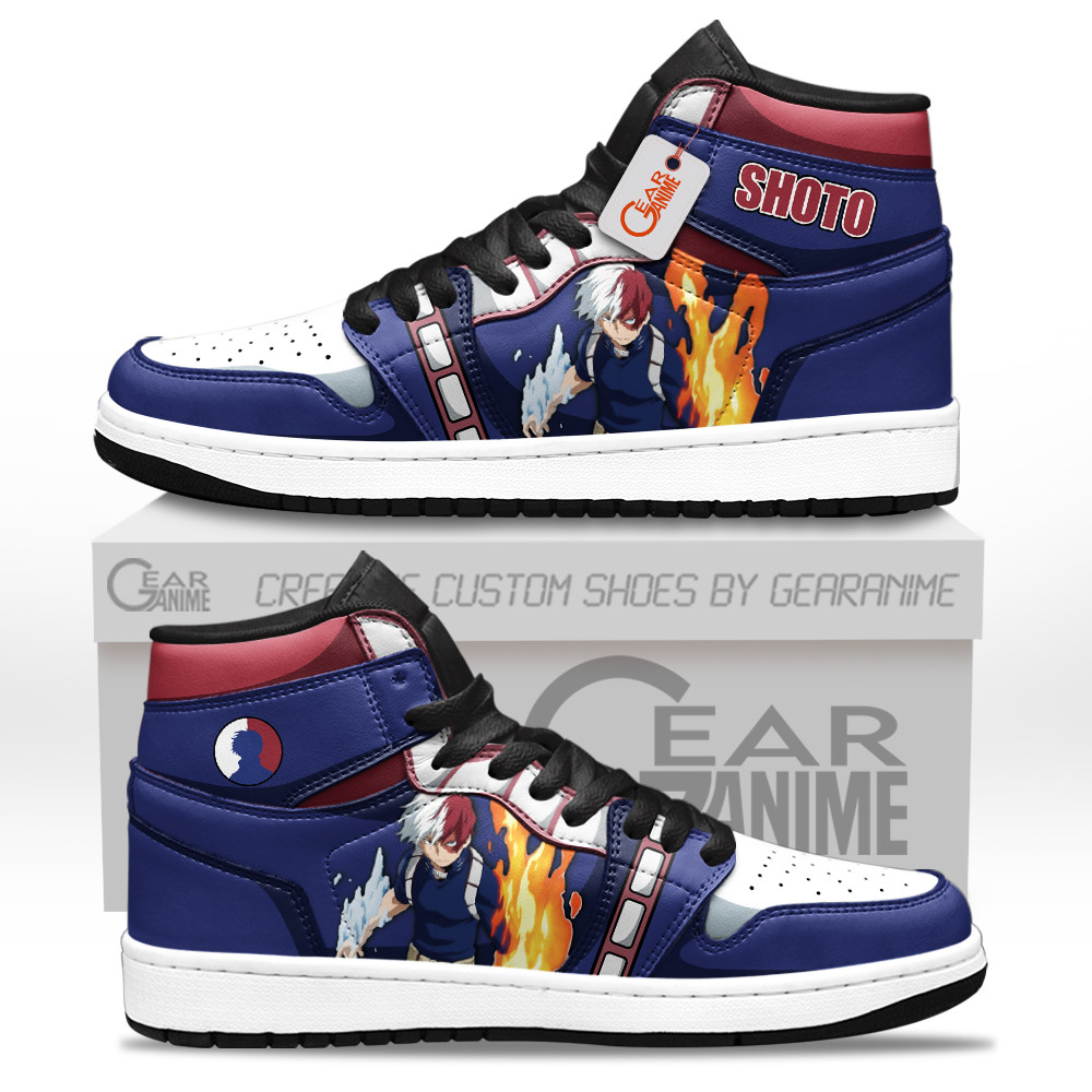 Shoto Todoroki High-Top Leather Sneakers Custom Name