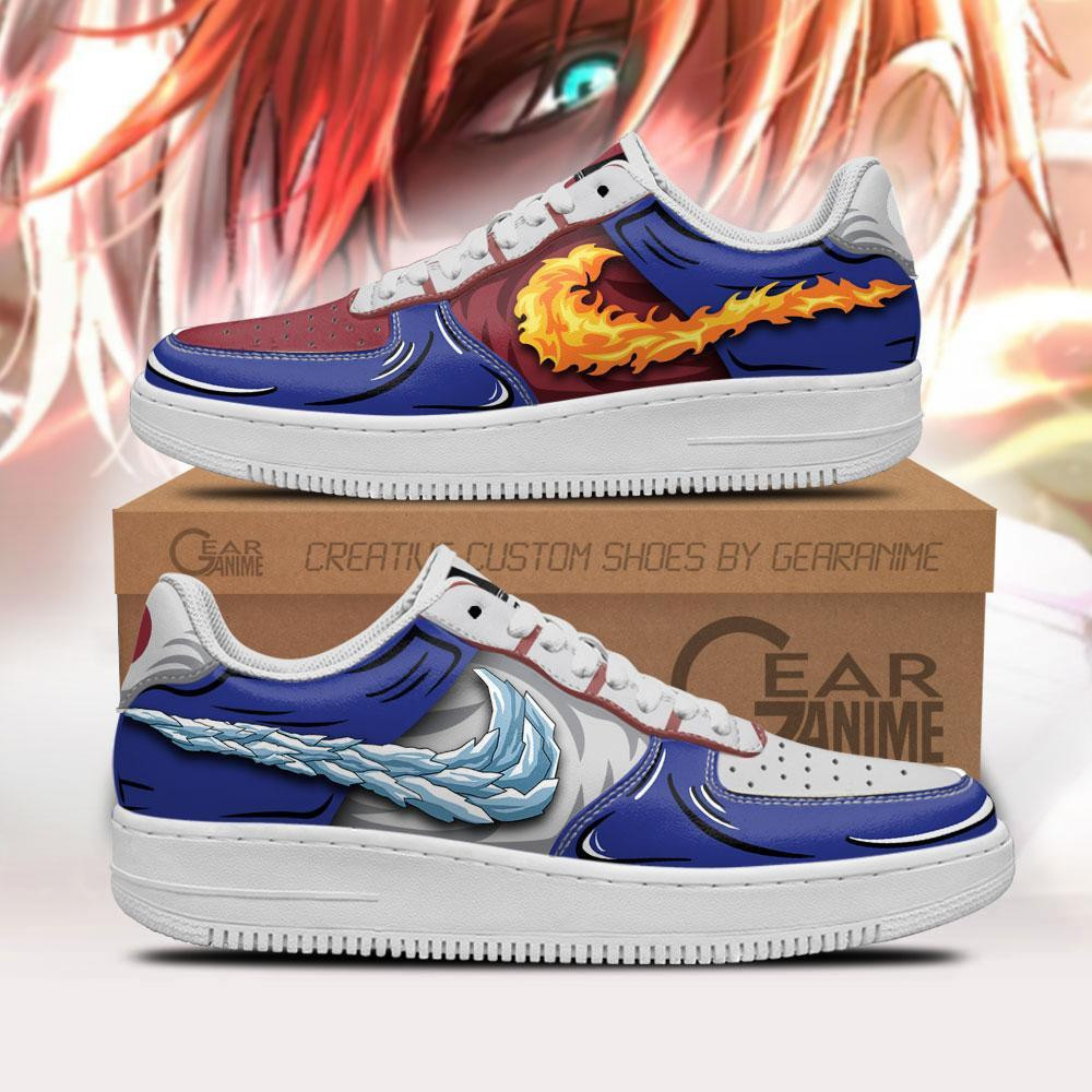 Shoto Todoroki Ice and Fire Custom Anime Low-Top Leather Sneakers